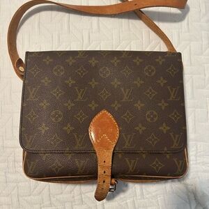 Louis Vuitton Monogram Tan and Brown Messenger Bag
